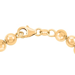 Italian 14K Yellow Gold Over Sterling Silver Beaded Bracelet (7.00 In) 9.90 Grams