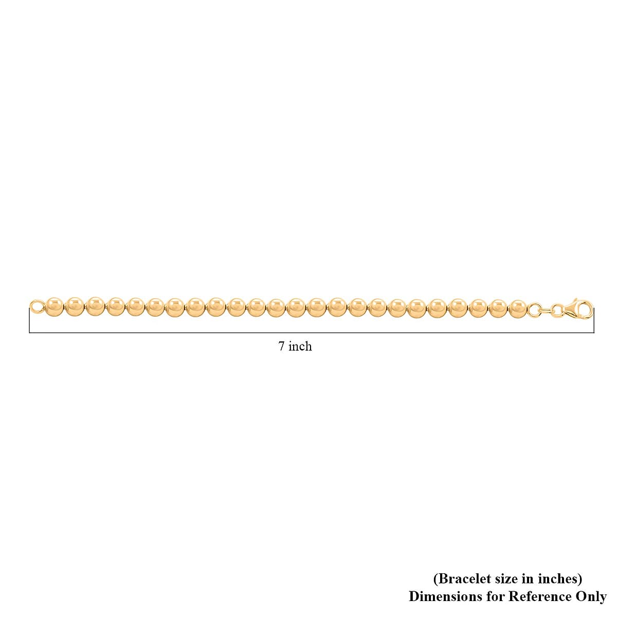 Italian 14K Yellow Gold Over Sterling Silver Beaded Bracelet (7.00 In) 9.90 Grams image number 4