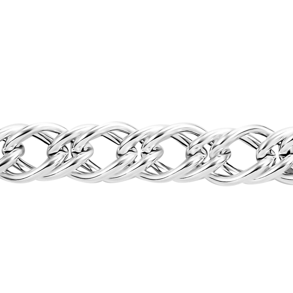 Italian Sterling Silver Double Curb Link Bracelet (7.50 In) 36.60 Grams image number 2