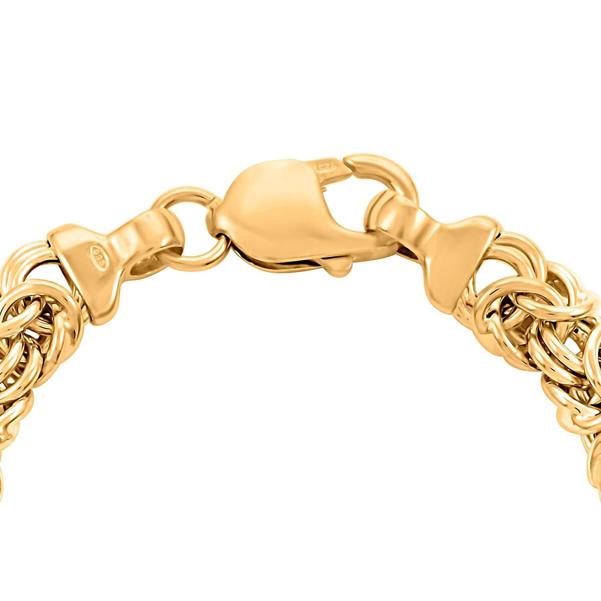 Italian 14K Yellow Gold Over Sterling Silver Byzantine Bracelet (7.50 In) 18.75 Grams image number 3