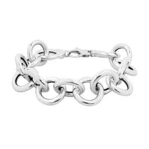 Italian Sterling Silver Round Link Bracelet (7.50 In) 33 Grams