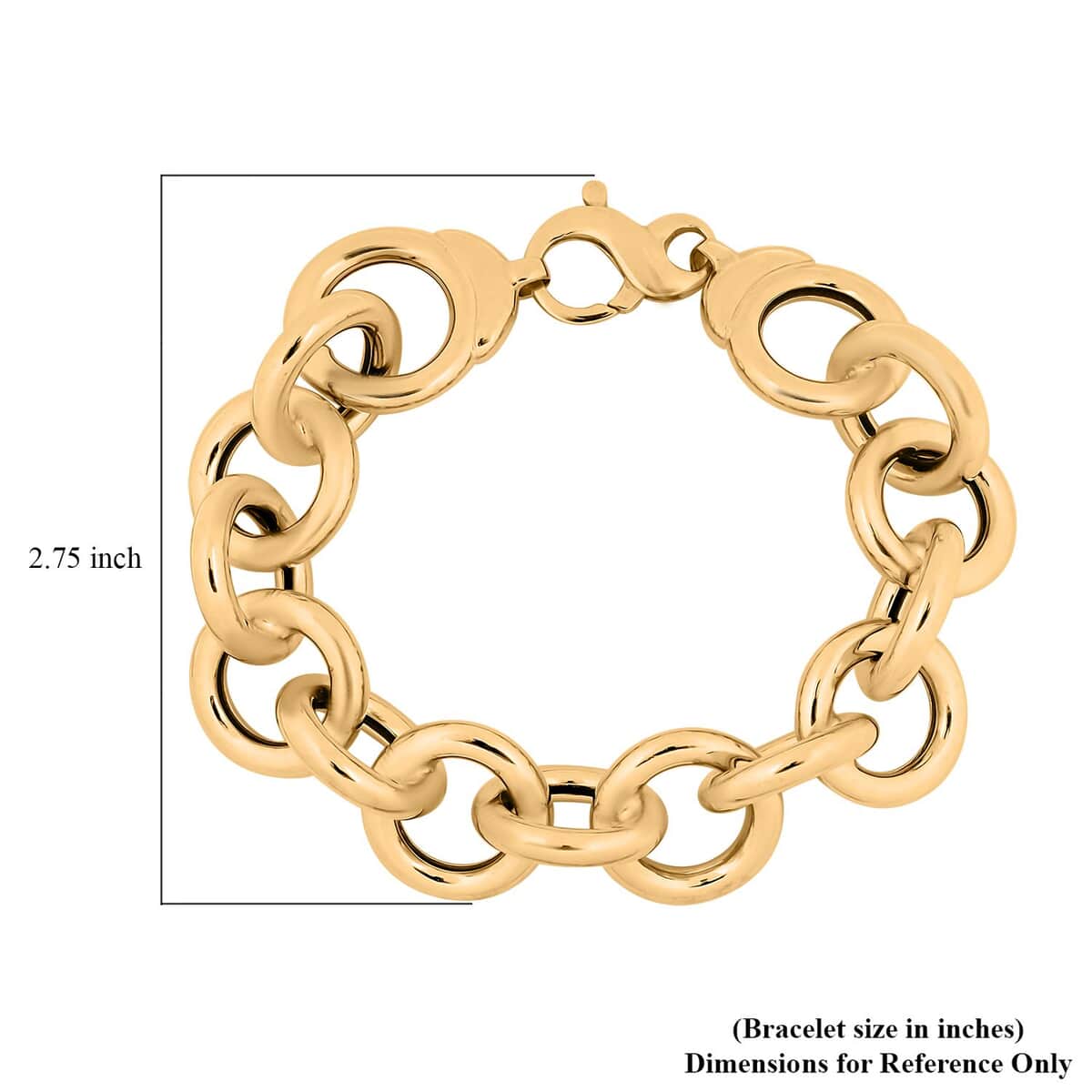 Italian 14K Yellow Gold Over Sterling Silver Round Link Bracelet (7.50 In) 32.90 Grams image number 4