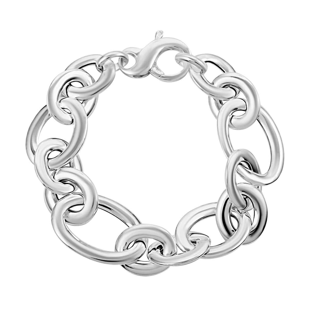 Italian Sterling Silver Oval Link Bracelet (7.50 In) (18.50 g) image number 0