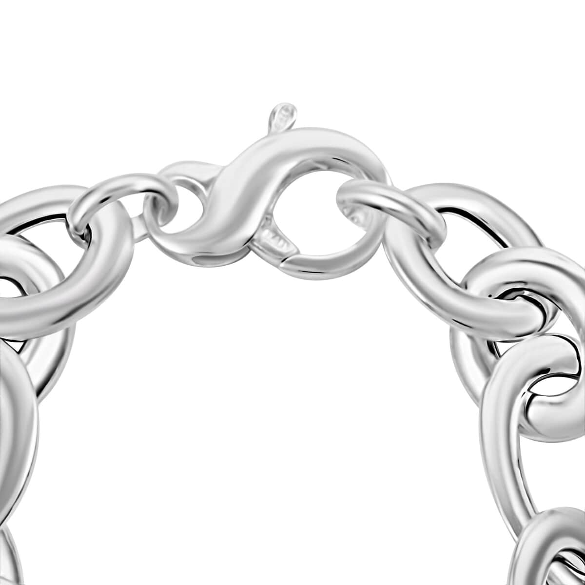 Italian Sterling Silver Oval Link Bracelet (7.50 In) (18.50 g) image number 3