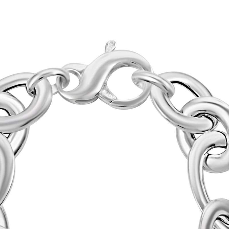 Italian Sterling Silver Oval Link Bracelet (7.50 In) 18.50 Grams