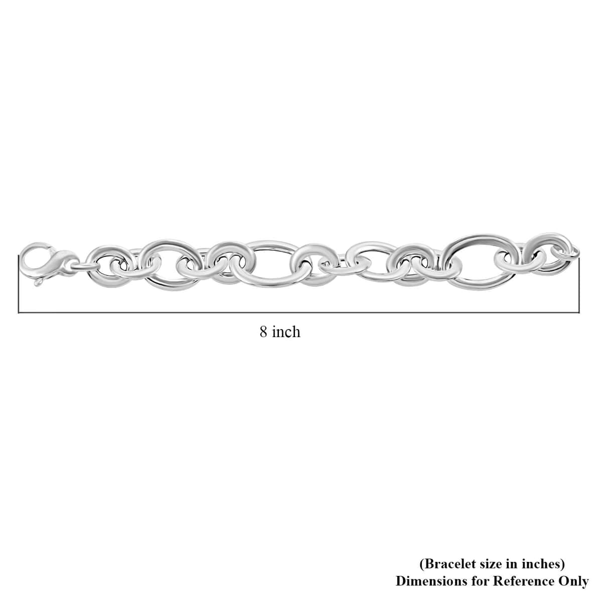 Italian Sterling Silver Oval Link Bracelet (7.50 In) (18.50 g) image number 4