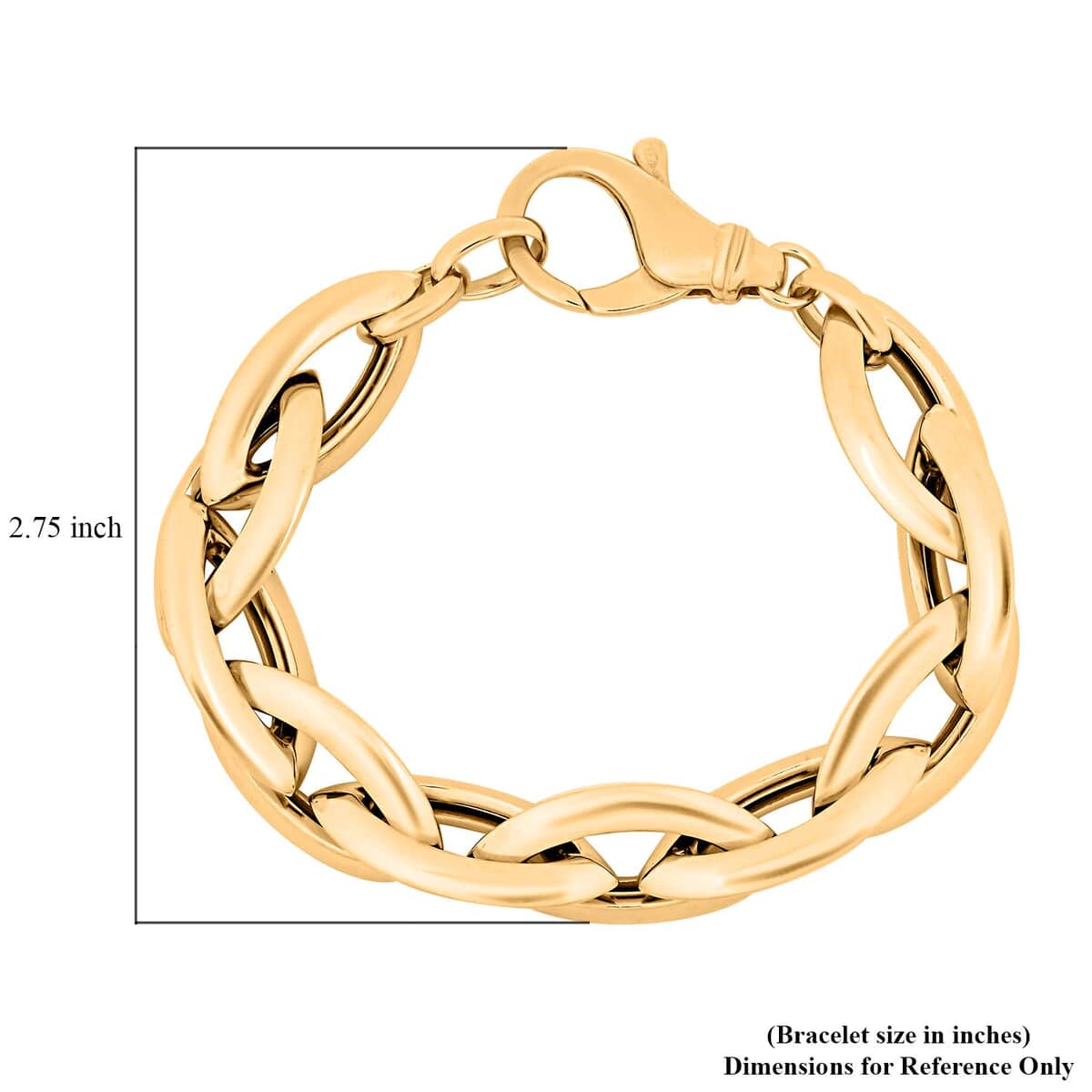 Italian 14K Yellow Gold Over Sterling Silver Link Bracelet (7.50 In) 29.40 Grams image number 4