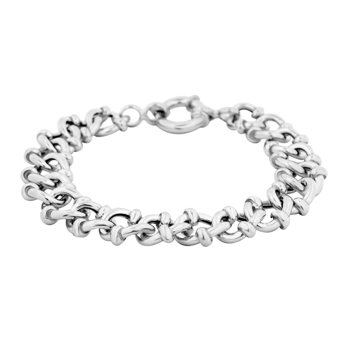 Italian Sterling Silver Fancy Curb Link Bracelet (7.50 In) (19.10 g) image number 0