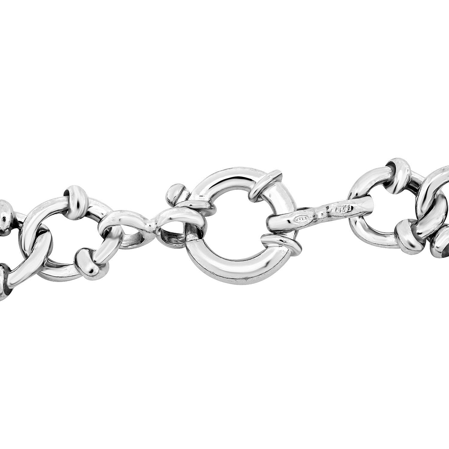Italian Sterling Silver Fancy Curb Link Bracelet (7.50 In) 19.10 Grams
