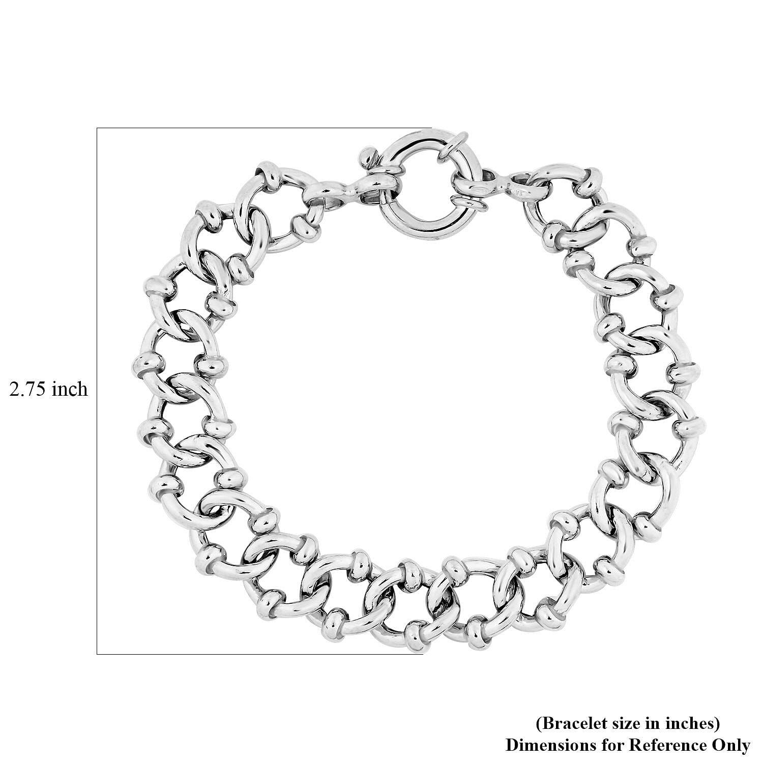 Italian Sterling Silver Fancy Curb Link Bracelet (7.50 In) 19.10 Grams
