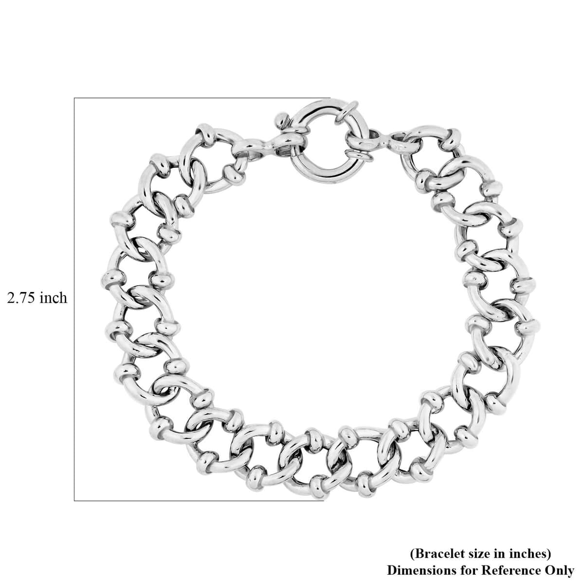 Italian Sterling Silver Fancy Curb Link Bracelet (7.50 In) 19.10 Grams image number 4