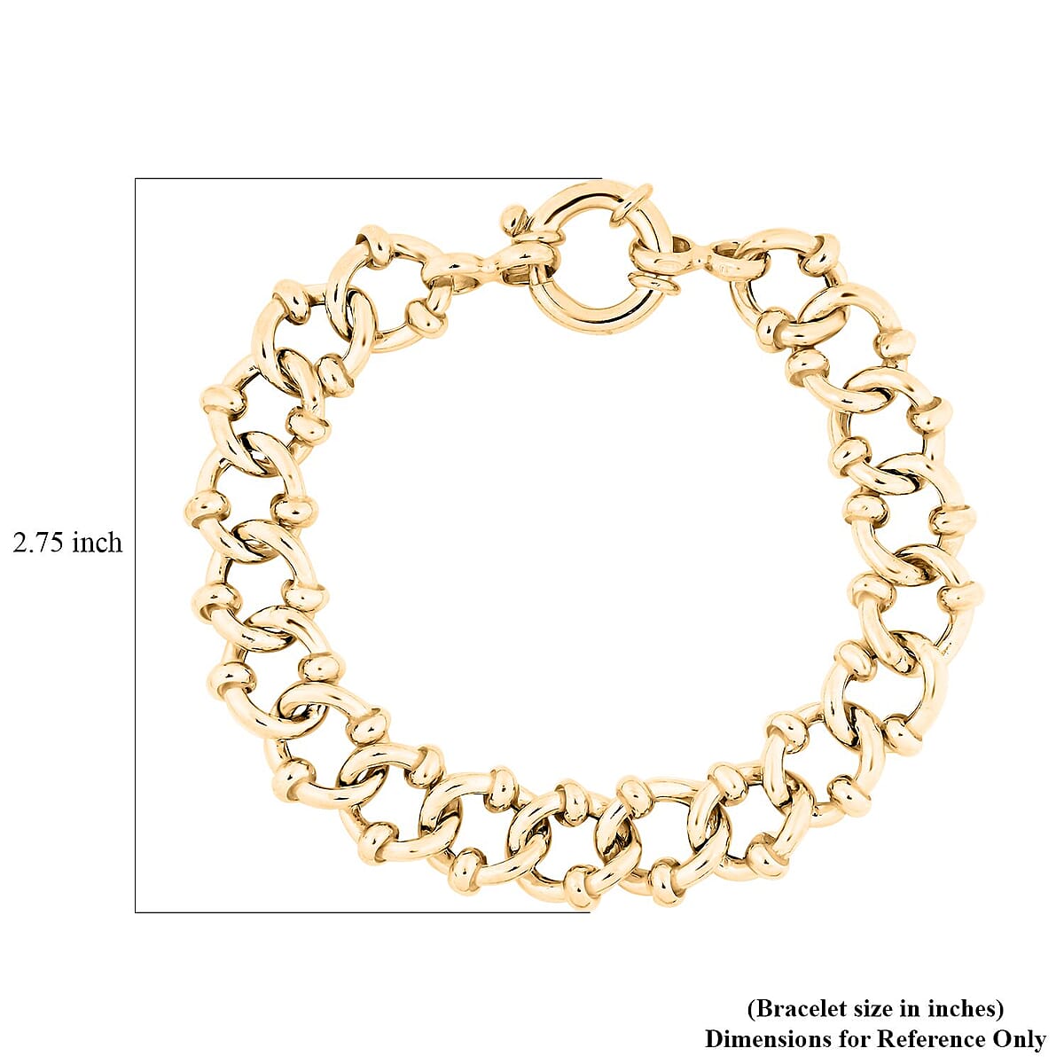 Italian 14K Yellow Gold Over Sterling Silver Fancy Curb Link Bracelet (7.50 In) 18.95 Grams image number 4