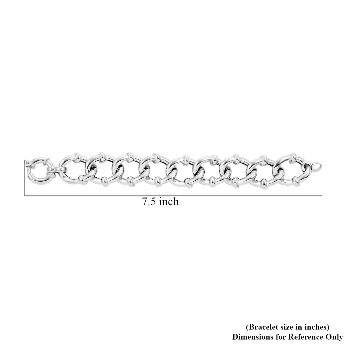 Italian Sterling Silver Fancy Curb Link Bracelet (7.50 In) 49.85 Grams image number 4