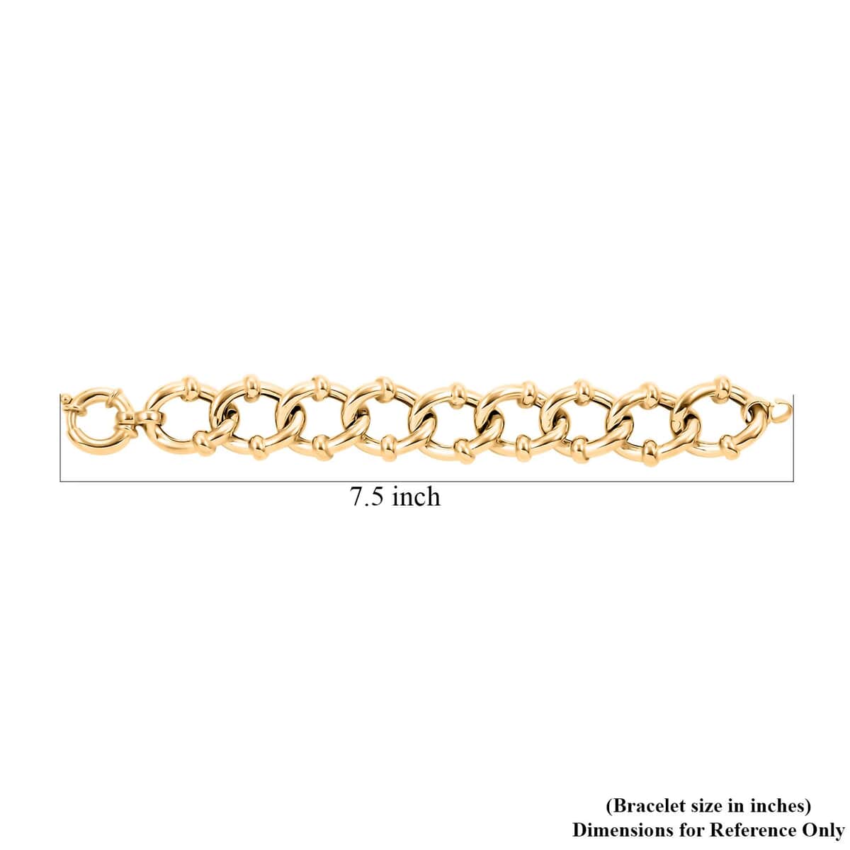 Italian 14K Yellow Gold Over Sterling Silver Fancy Curb Link Bracelet (7.50 In) 49.50 Grams image number 4