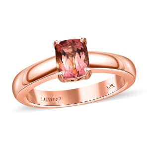 Luxoro 10K Rose Gold Premium Blush Tourmaline Solitaire Ring (Size 7.0) 1.50 ctw