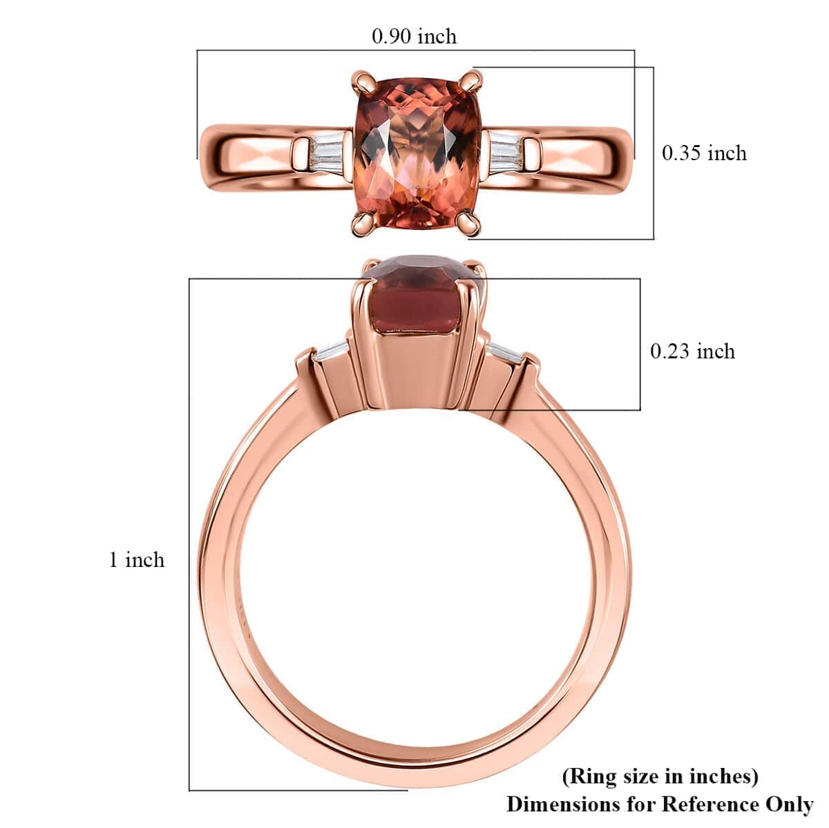 Luxoro 10K Rose Gold Premium Blush Tourmaline and G-H I2 Diamond Ring (Size 10.0) 1.75 ctw image number 5