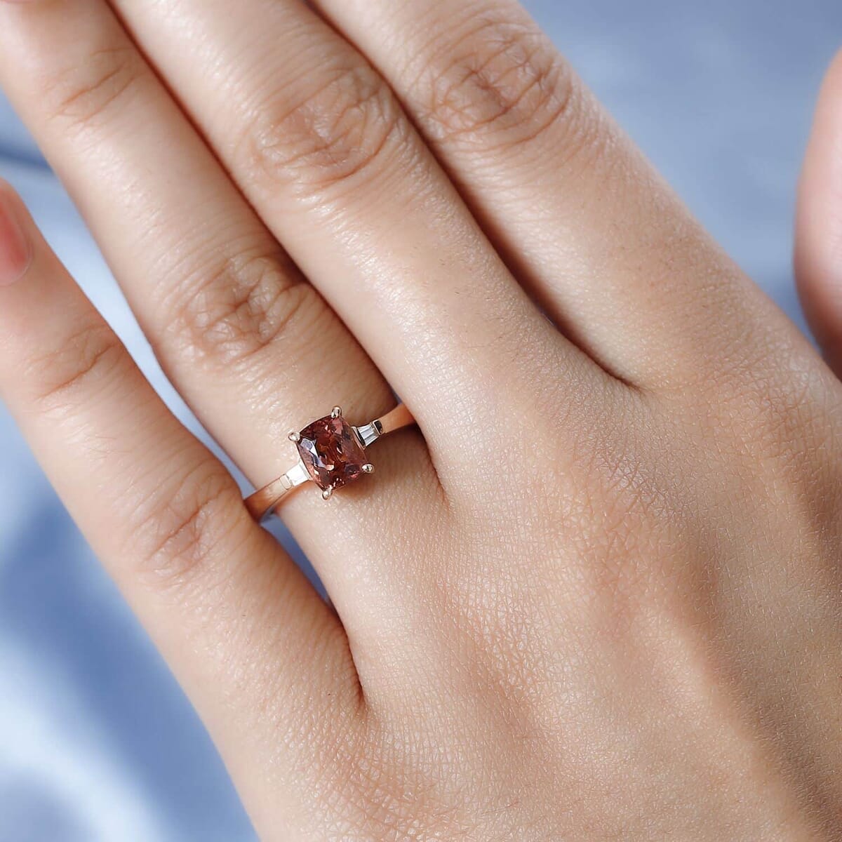 Luxoro 10K Rose Gold Premium Blush Tourmaline and G-H I2 Diamond Ring (Size 8.5) 1.75 ctw image number 2