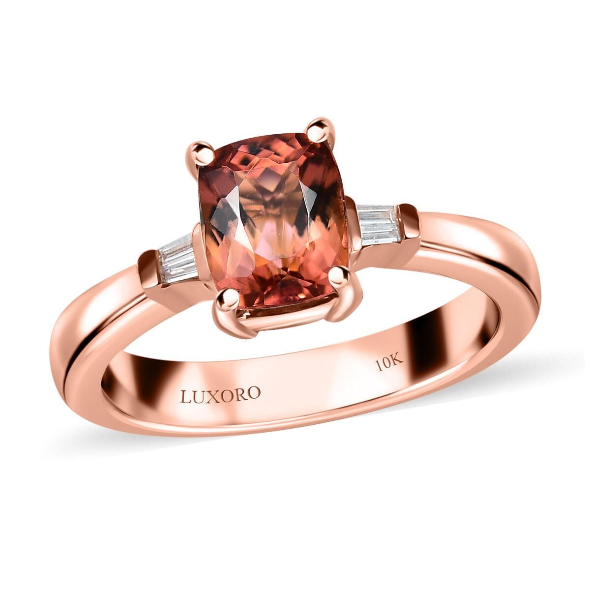 Luxoro 10K Rose Gold Premium Blush Tourmaline and G-H I2 Diamond Ring (Size 9.0) 1.75 ctw image number 0