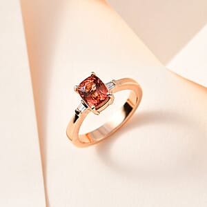Luxoro 10K Rose Gold Premium Blush Tourmaline and G-H I2 Diamond Ring (Size 9.0) 1.75 ctw