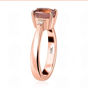 Luxoro 10K Rose Gold Premium Blush Tourmaline and G-H I2 Diamond Ring (Size 9.0) 1.75 ctw