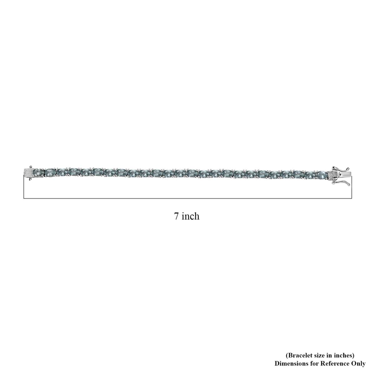 One Time Only Aqua Kyanite Tennis Bracelet in Platinum Over Sterling Silver (7.25 In) 17.25 ctw image number 4