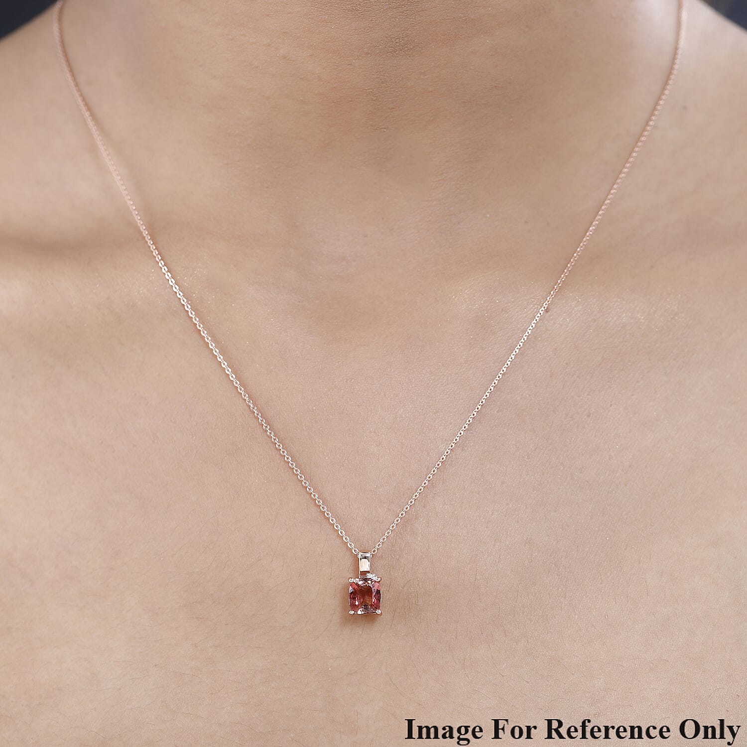 Premium Blush Tourmaline Solitaire Pendant in Vermeil Rose Gold Over Sterling Silver 1.35 ctw