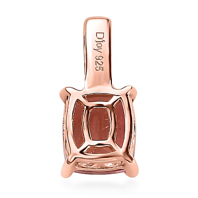 Premium Blush Tourmaline Solitaire Pendant in Vermeil Rose Gold Over Sterling Silver 1.35 ctw