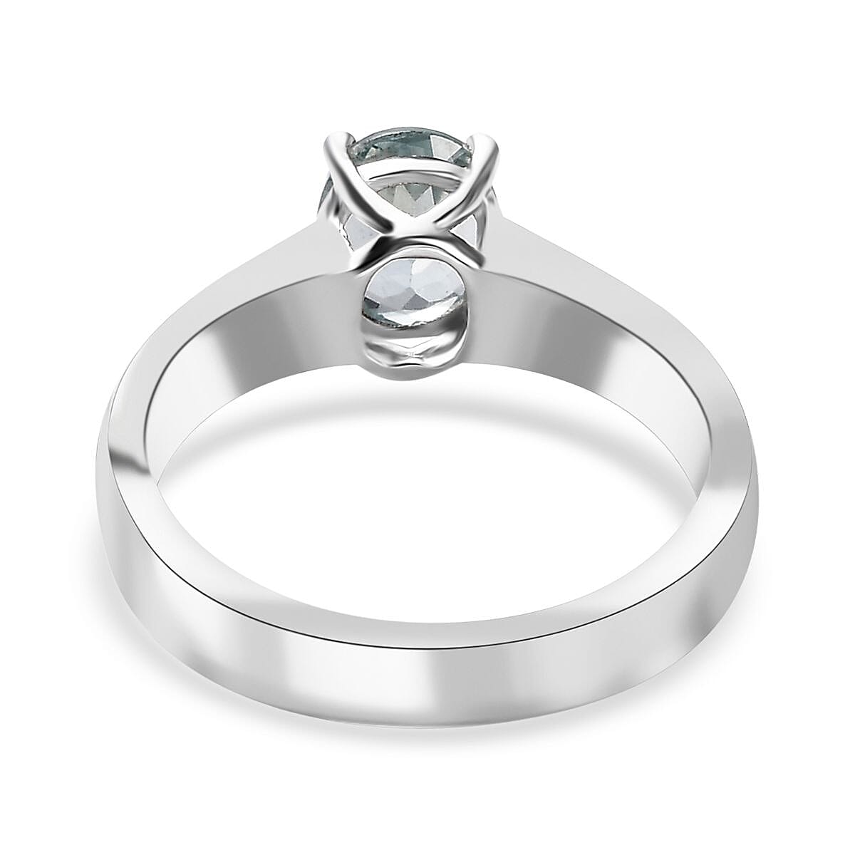 Aqua Kyanite Solitaire Ring in Platinum Over Sterling Silver (Size 10.0) 1.40 ctw image number 4