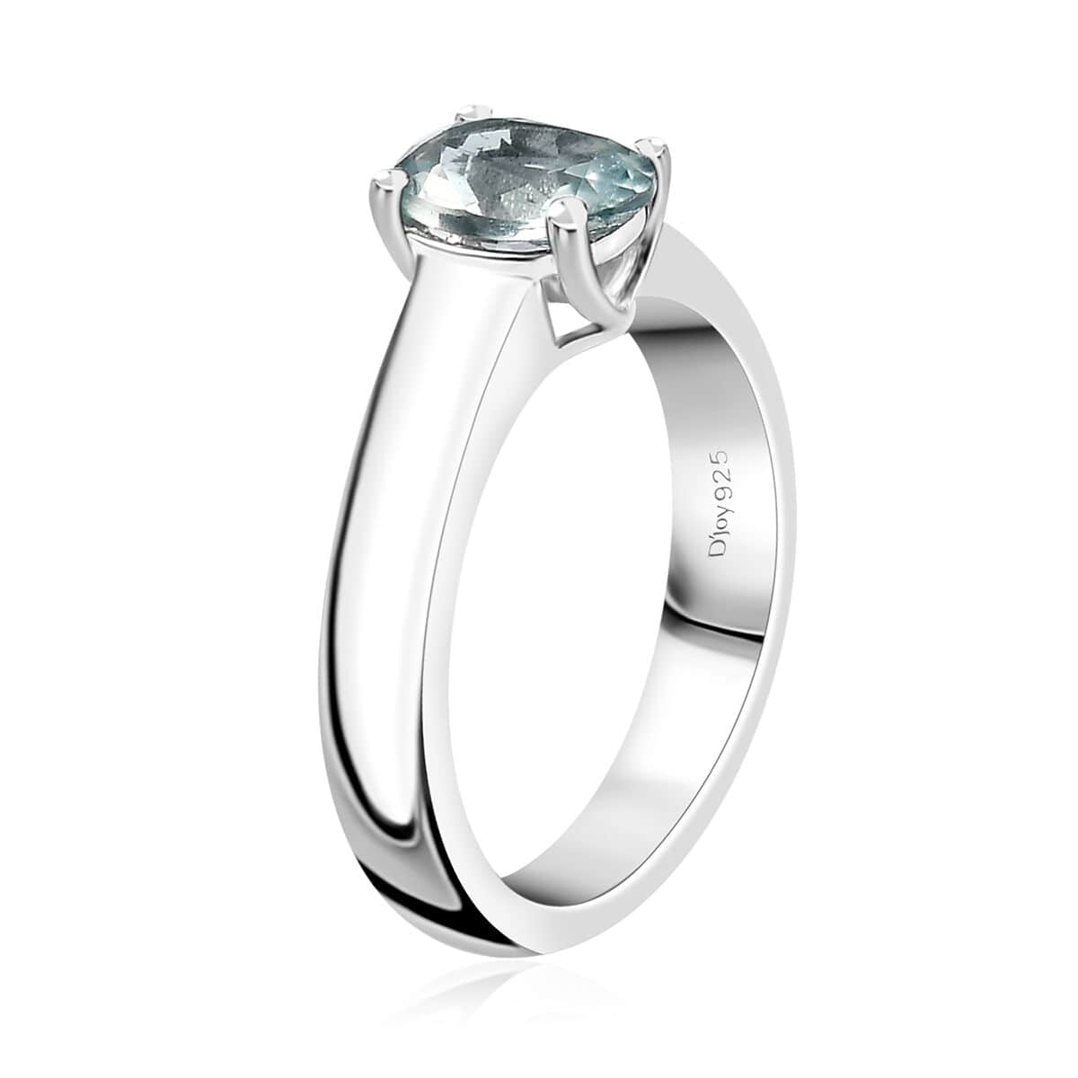 Aqua Kyanite Solitaire Ring in Platinum Over Sterling Silver (Size 7.0) 1.40 ctw image number 3