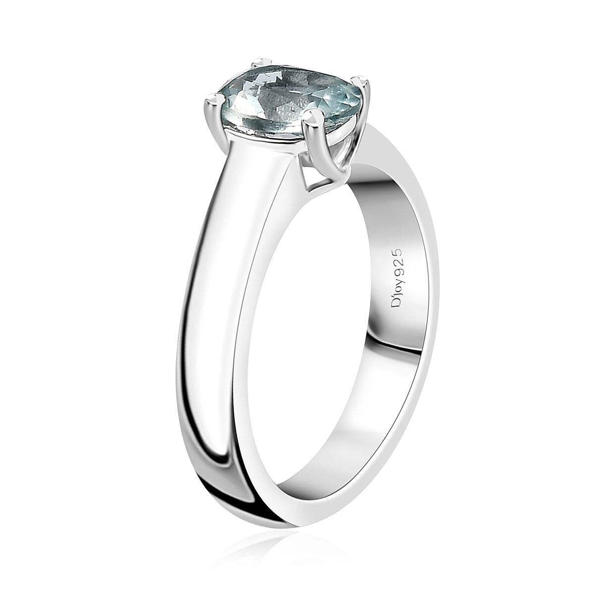 Aqua Kyanite Solitaire Ring in Platinum Over Sterling Silver (Size 8.0) 1.40 ctw image number 3
