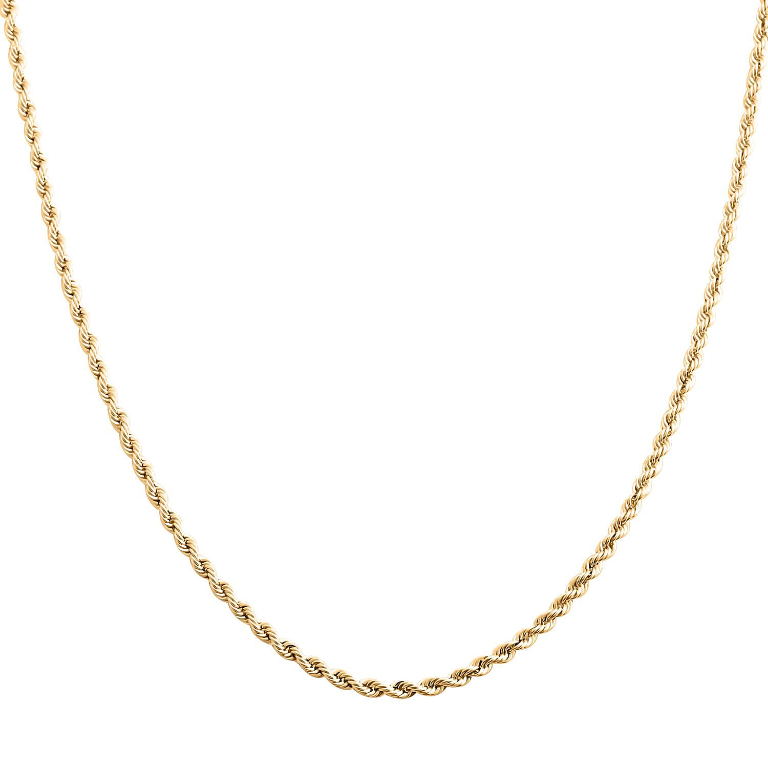Italian 10K Yellow Gold 2.5mm Roma Rope Chain Necklace 2.10 Grams 20 Inches