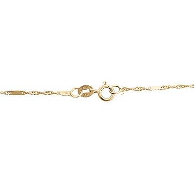 Italian 10K Yellow Gold 1.4mm Singapore Con Barre Chain Necklace 20 Inches 1.45 Grams