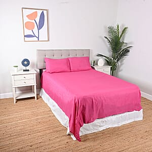 Closeout Supreme Living 4pcs Pink Microfiber Sheet Set -Queen