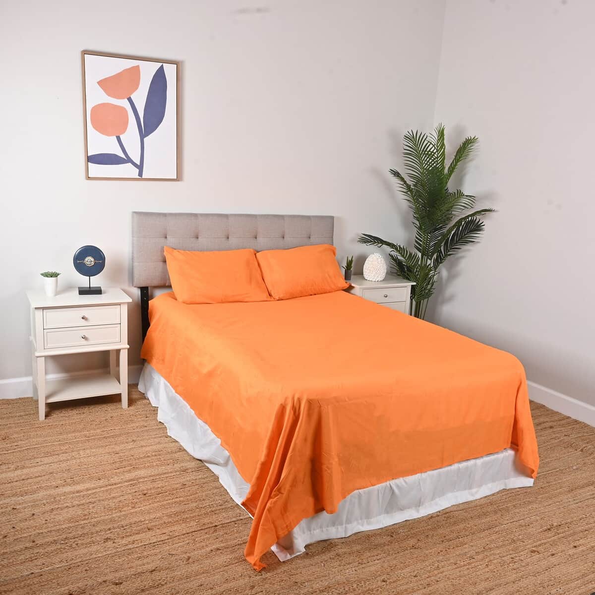 Closeout Supreme Living 4pcs Orange Microfiber Sheet Set -Queen image number 0