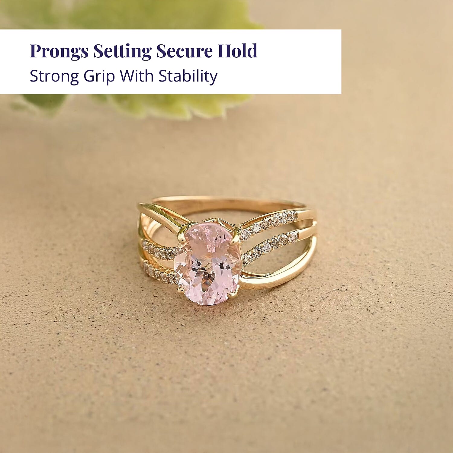 Luxoro AAA Palmeiras Pink Morganite and G-H I2 Diamond 1.90 ctw Ring in 14K Yellow Gold (Size 10.0)