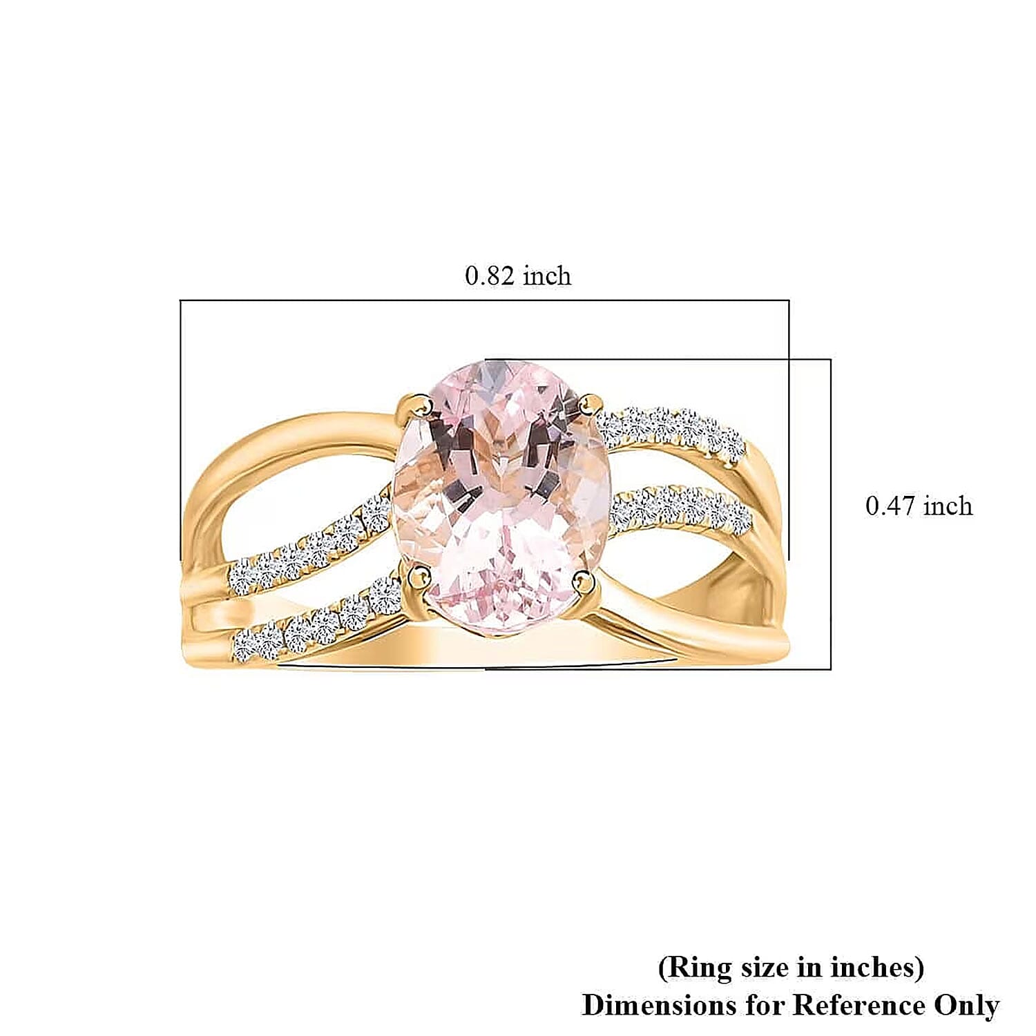Luxoro AAA Palmeiras Pink Morganite and G-H I2 Diamond 1.90 ctw Ring in 14K Yellow Gold (Size 10.0)