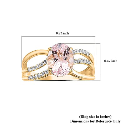 Luxoro AAA Palmeiras Pink Morganite and G-H I2 Diamond 1.90 ctw Ring in 14K Yellow Gold (Size 10.0)