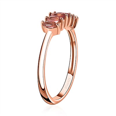 Blush Tourmaline Ring in Vermeil Rose Gold Over Sterling Silver (Size 10.0) 0.50 ctw