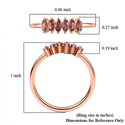 Blush Tourmaline Ring in Vermeil Rose Gold Over Sterling Silver (Size 10.0) 0.50 ctw