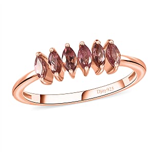Blush Tourmaline Ring in Vermeil Rose Gold Over Sterling Silver (Size 7.0) 0.50 ctw