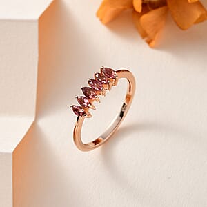 Blush Tourmaline Ring in Vermeil Rose Gold Over Sterling Silver (Size 7.0) 0.50 ctw