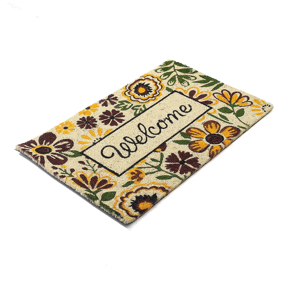 15mm PVC Backed Bleached Printed Coir Mat Size- 18&rdquo;x28&rdquo; image number 2