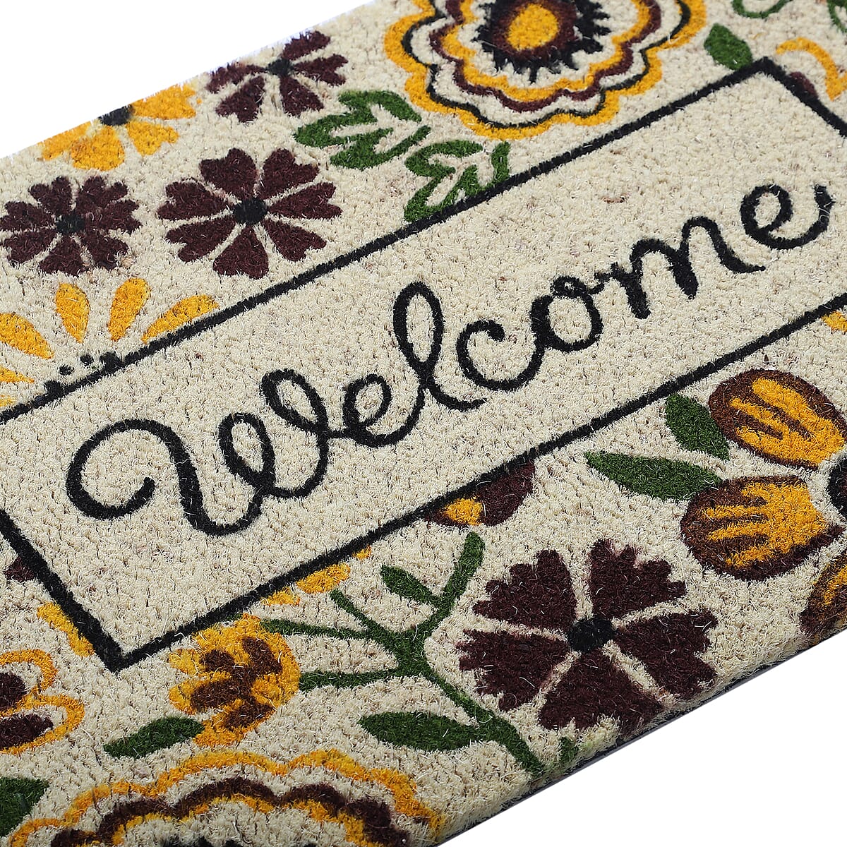 15mm PVC Backed Bleached Printed Coir Mat Size- 18&rdquo;x28&rdquo; image number 5