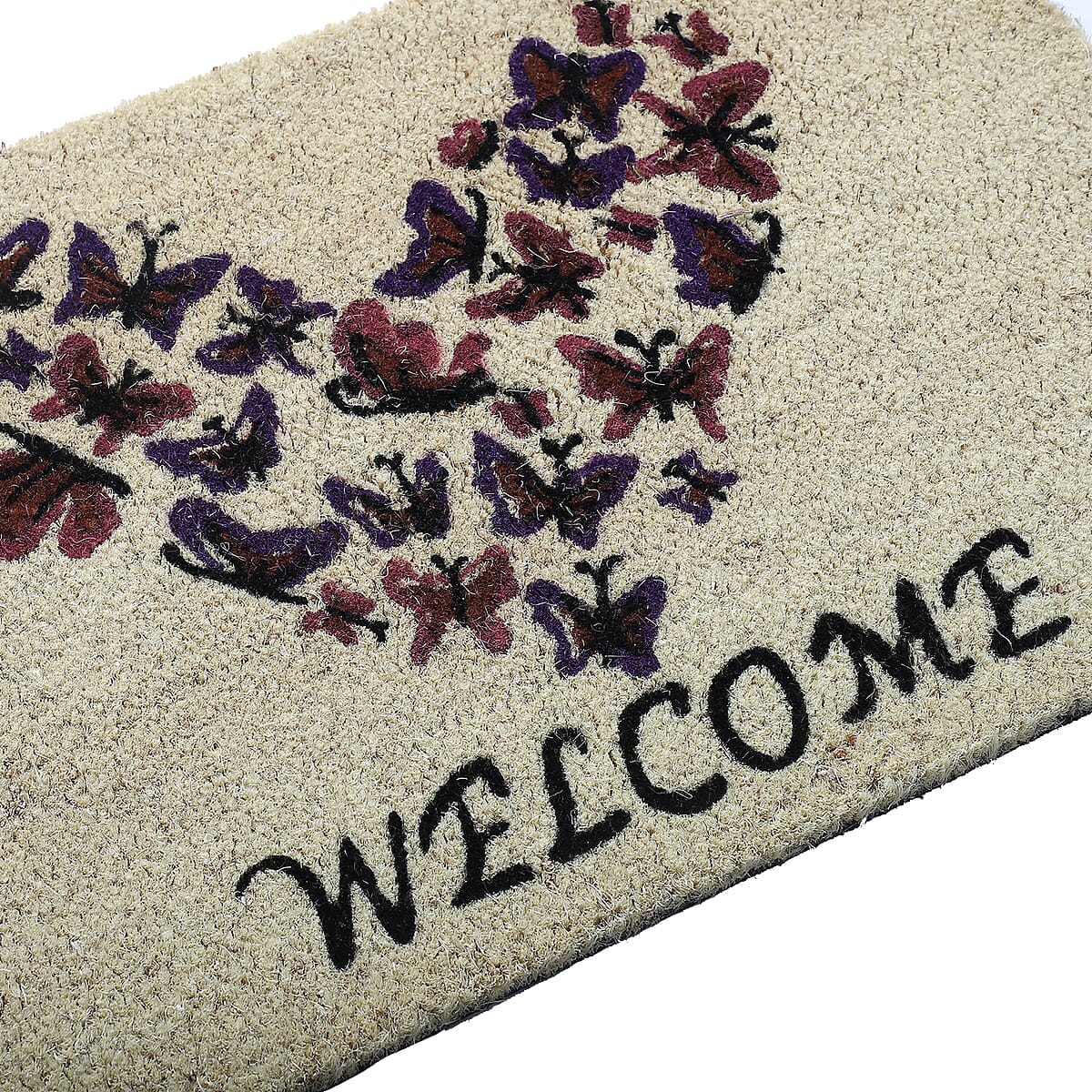 15mm PVC Backed Bleached Printed Coir Mat Size- 18&rdquo;x28&rdquo; image number 5