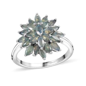 Easter Deal Narsipatnam Alexandrite Floral Spray Ring in Platinum Over Sterling Silver (Size 10.0) 1.90 ctw