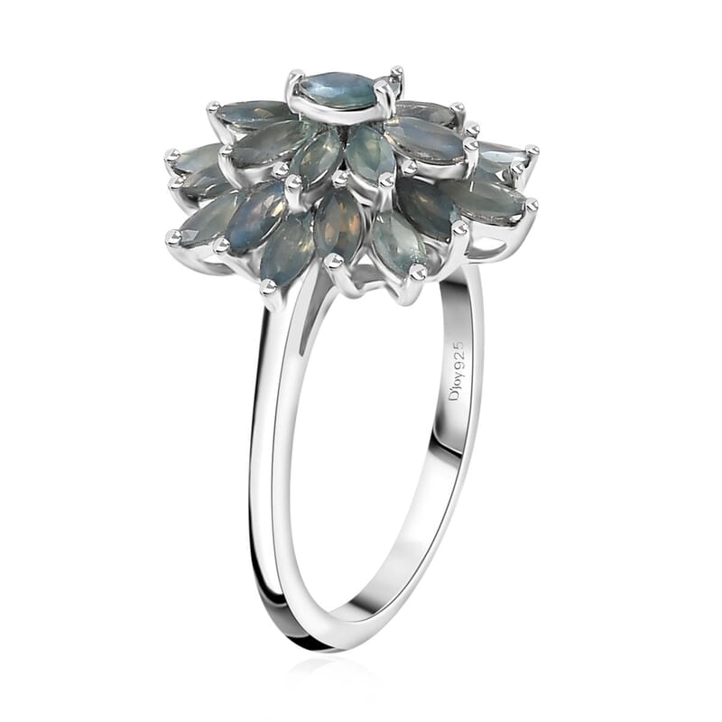 Easter Deal Narsipatnam Alexandrite Floral Spray Ring in Platinum Over Sterling Silver (Size 10.0) 1.90 ctw