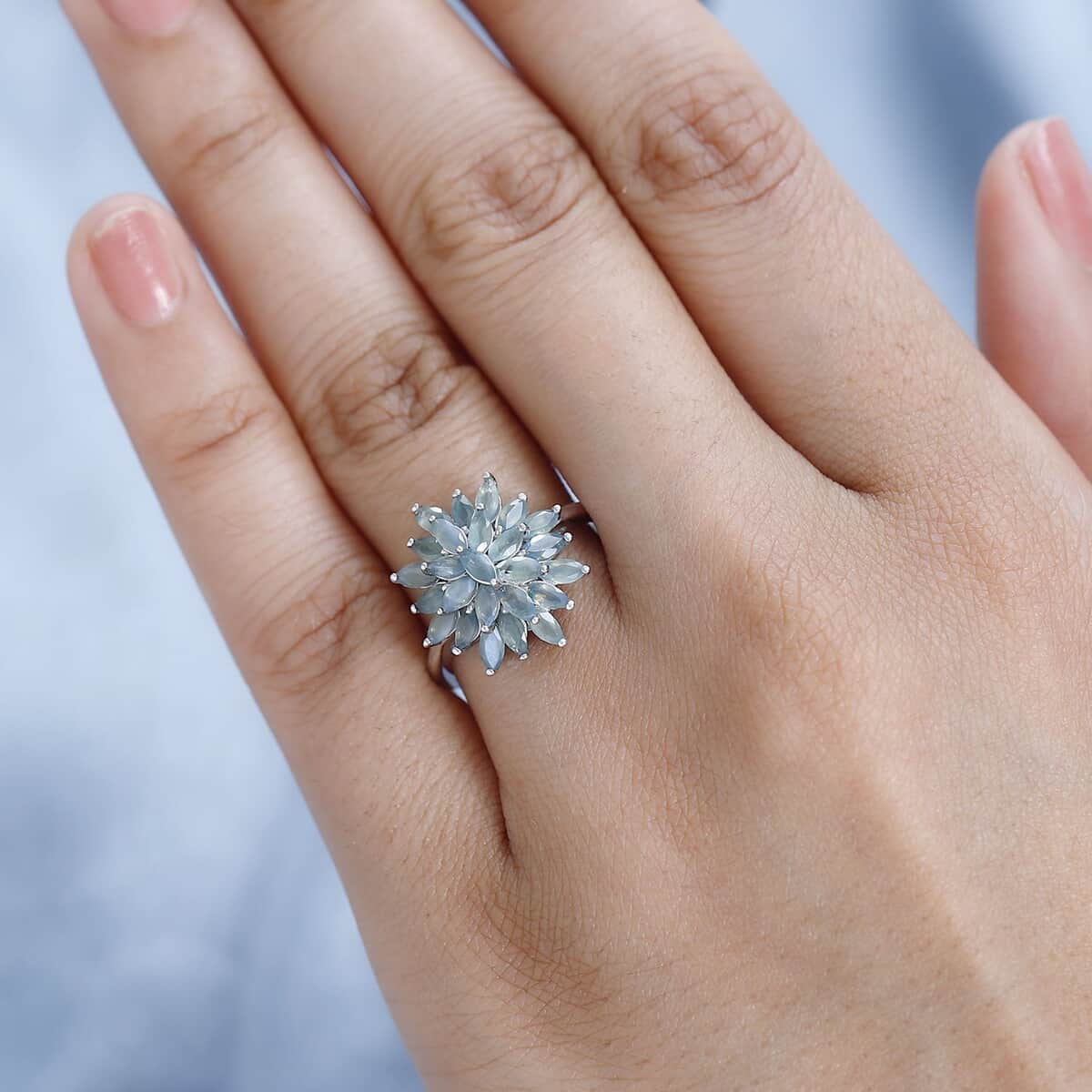 Easter Deal Narsipatnam Alexandrite Floral Spray Ring in Platinum Over Sterling Silver (Size 9.0) 1.90 ctw image number 2