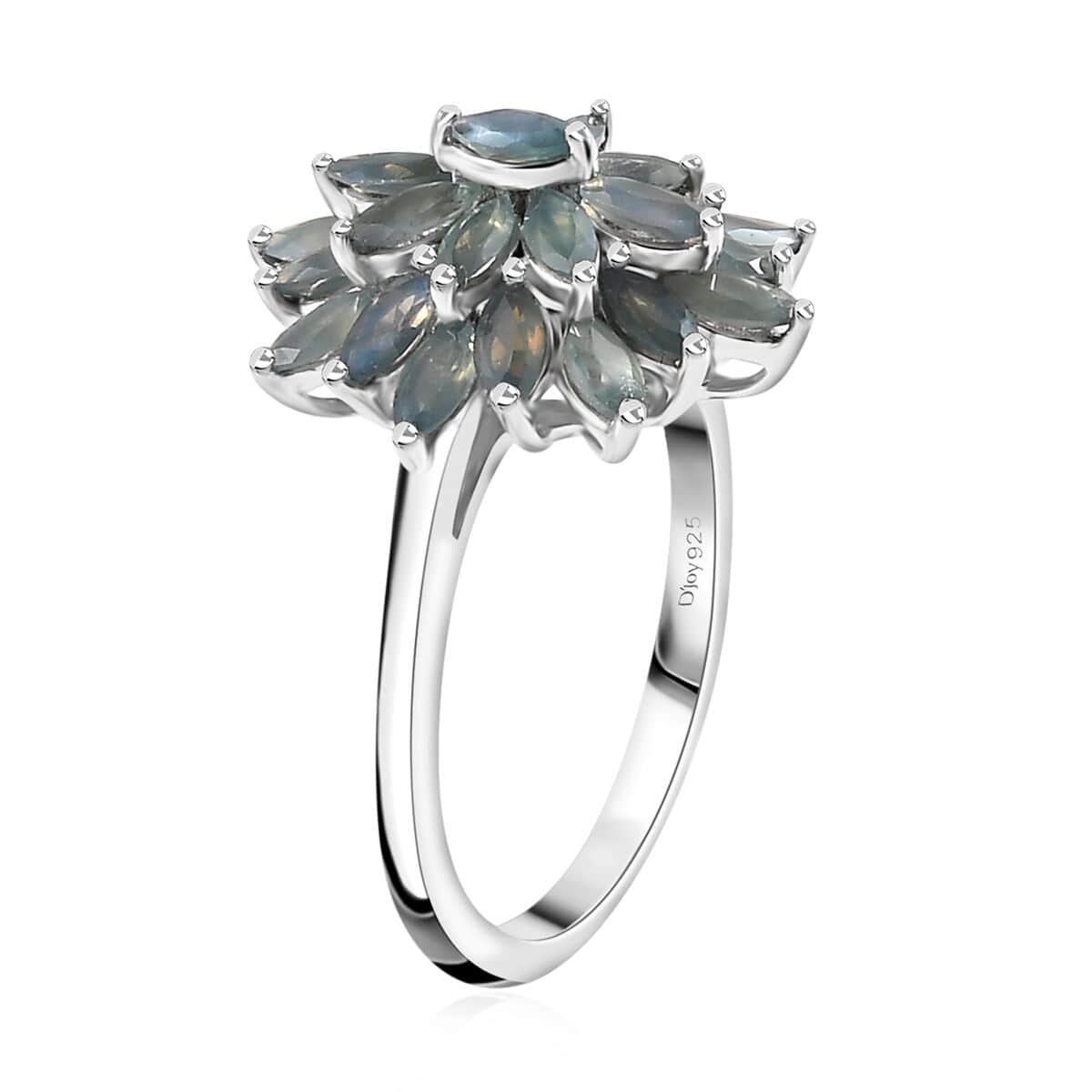 Easter Deal Narsipatnam Alexandrite Floral Spray Ring in Platinum Over Sterling Silver (Size 9.0) 1.90 ctw image number 3