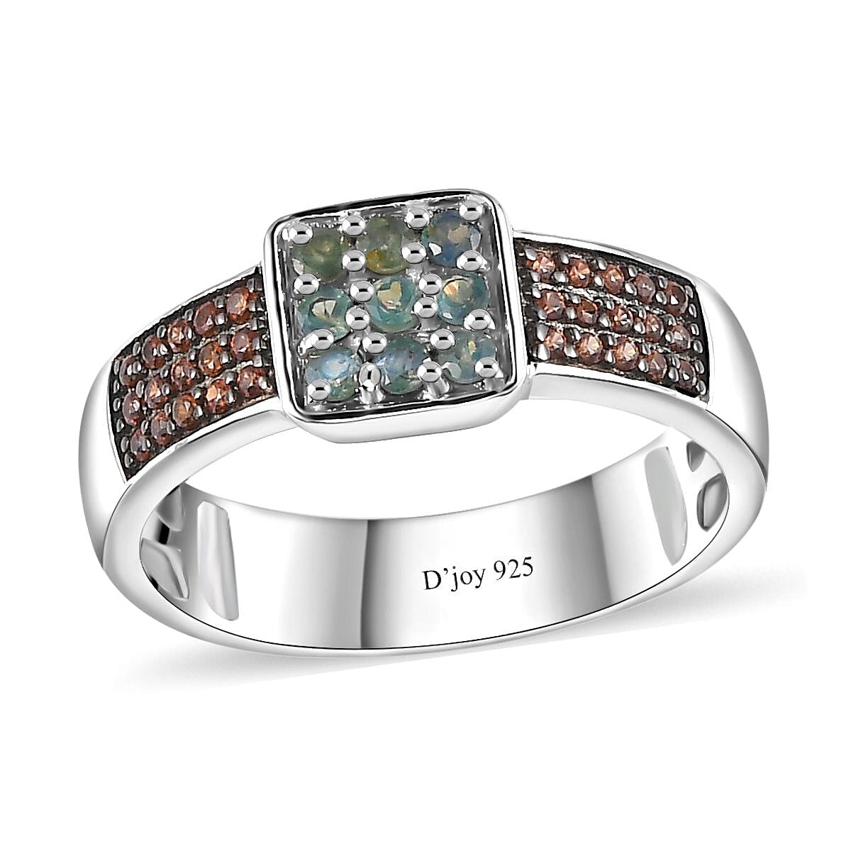 Narsipatnam Alexandrite and Brown Zircon Ring in Platinum Over Sterling Silver (Size 7.0) 0.70 ctw image number 0