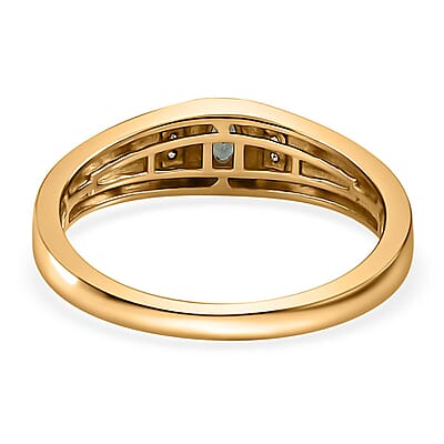 Narsipatnam Alexandrite and Brown Zircon Men's Ring in Vermeil Yellow Gold Over Sterling Silver (Size 10.0) 0.30 ctw